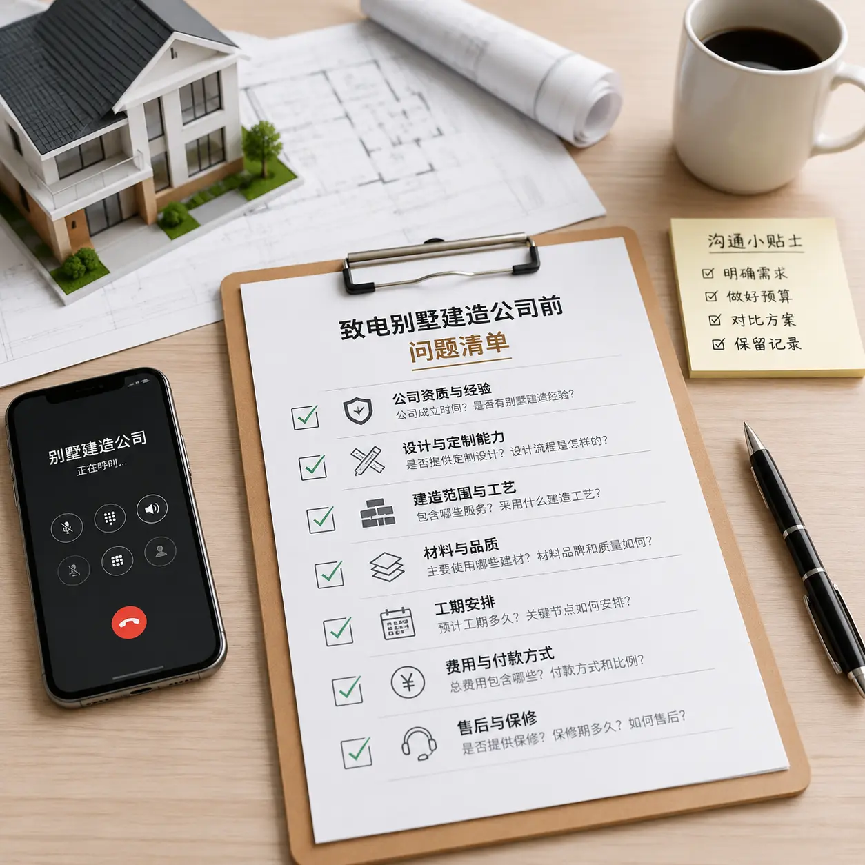 在贵州拨打别墅建造公司电话前的准备工作