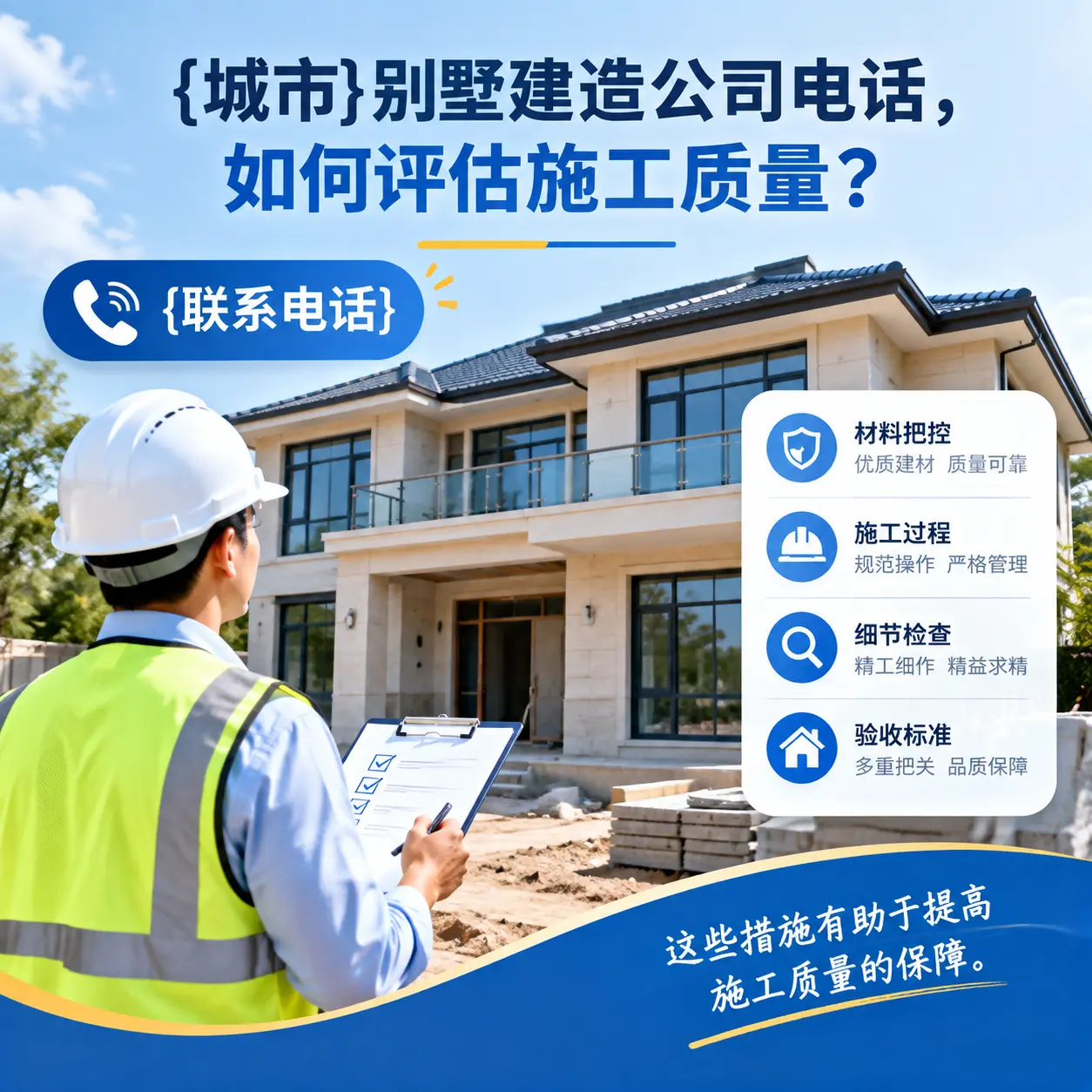 贵州别墅建造公司电话,如何评估施工质量?